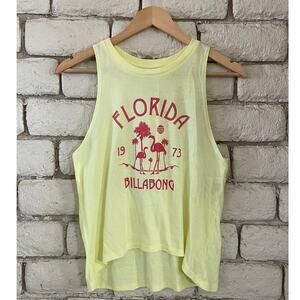 Billabong Florida 1973 Graphic Tank Top -‎ Pale Yellow - Size XS